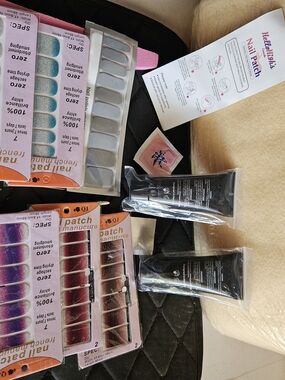 Pink-to-Teal Gradient Glitter Nail Patch Set